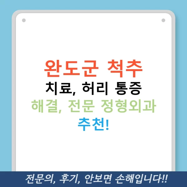 완도군 척추 치료, 허리 통증 해결, 전문 정형외과 추천!