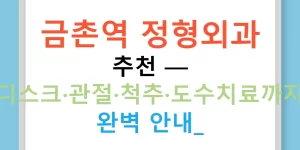 금촌역 정형외과 추천 — 디스크·관절·척추·도수치료까지 완벽 안내!