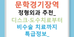 문학경기장역 정형외과 추천: 디스크·도수치료부터 비수술 치료까지 특급정보!