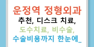 운정역 정형외과 추천, 디스크 치료, 도수치료, 비수술, 수술비용까지 한눈에!