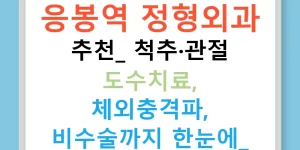 응봉역 정형외과 추천: 척추·관절 도수치료, 체외충격파, 비수술까지 한눈에!