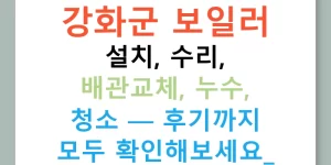 강화군 보일러 설치, 수리, 배관교체, 누수, 청소 — 후기까지 모두 확인해보세요!