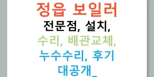 정읍 보일러 전문점, 설치, 수리, 배관교체, 누수수리, 후기 대공개!