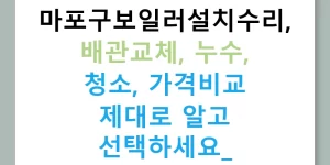 마포구보일러설치수리, 배관교체, 누수, 청소, 가격비교 제대로 알고 선택하세요!